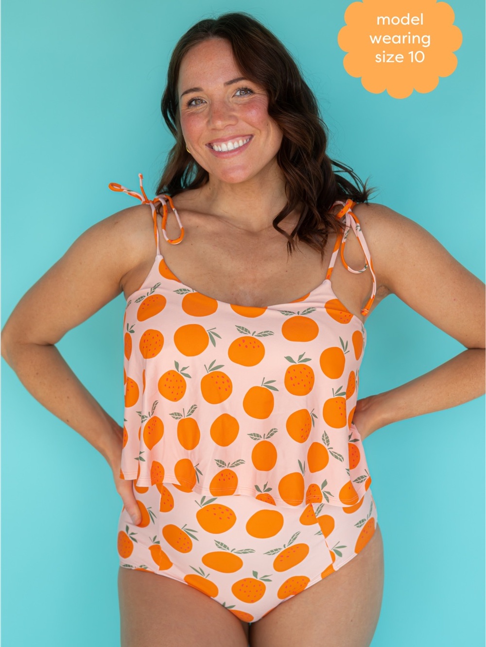 Sheila May Swim Swing Bathing Suit Top in Oranges